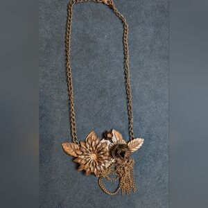 Floral Bronze Necklace